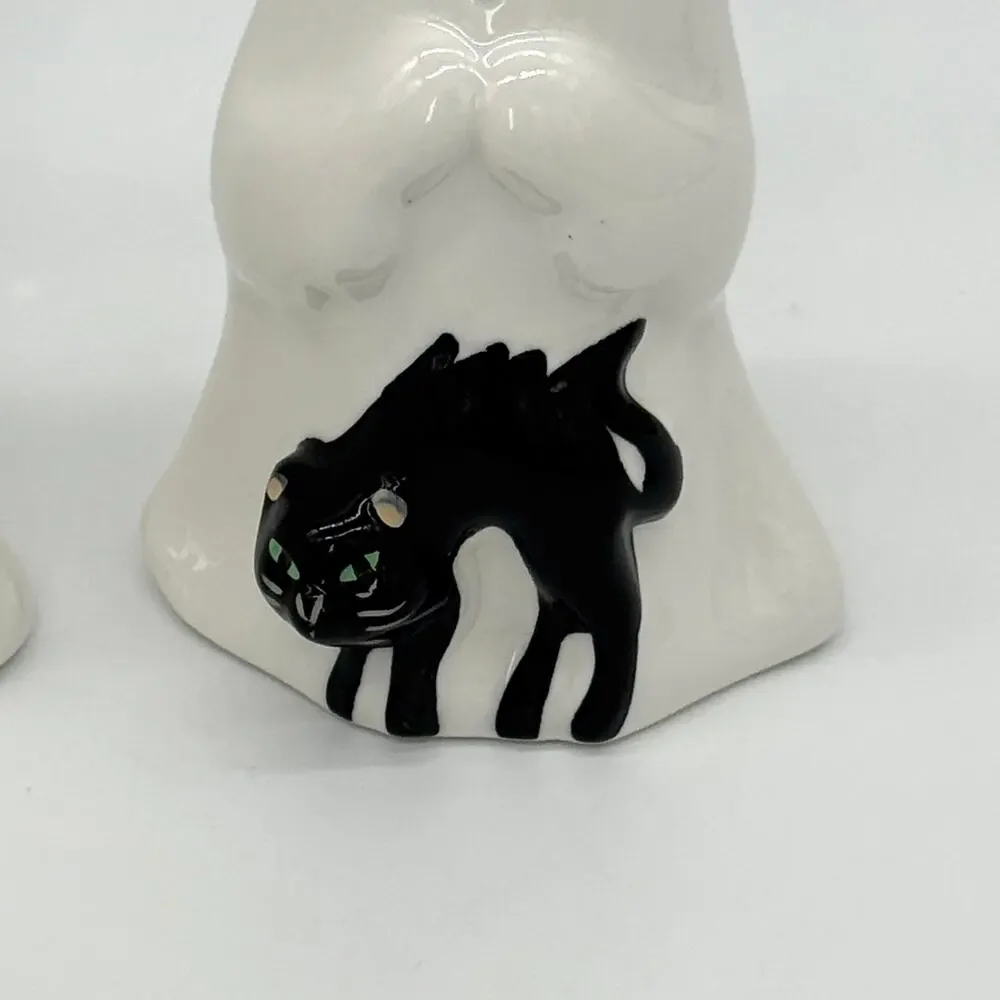 Set of 3 Target Hyde & Eek Ceramic Ghost w/ Pink Pumpkin Bat & Cat Halloween NEW